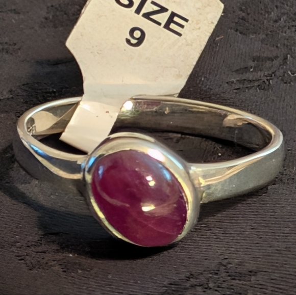 925 Sterling Silver Jewelry - 🆕 Genuine Ruby Ring Solid Sterling Silver Ring Size 9